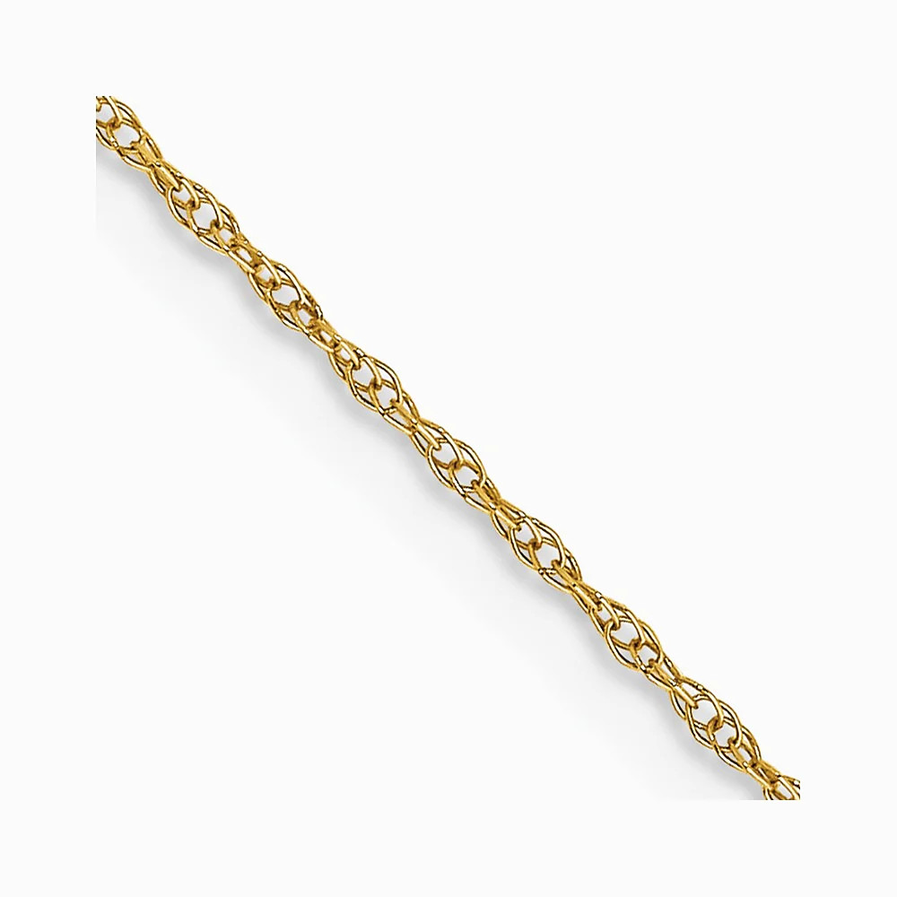 10K Yellow Gold .6 Mm Carded Cable Rope Chain Necklace 16″-24″