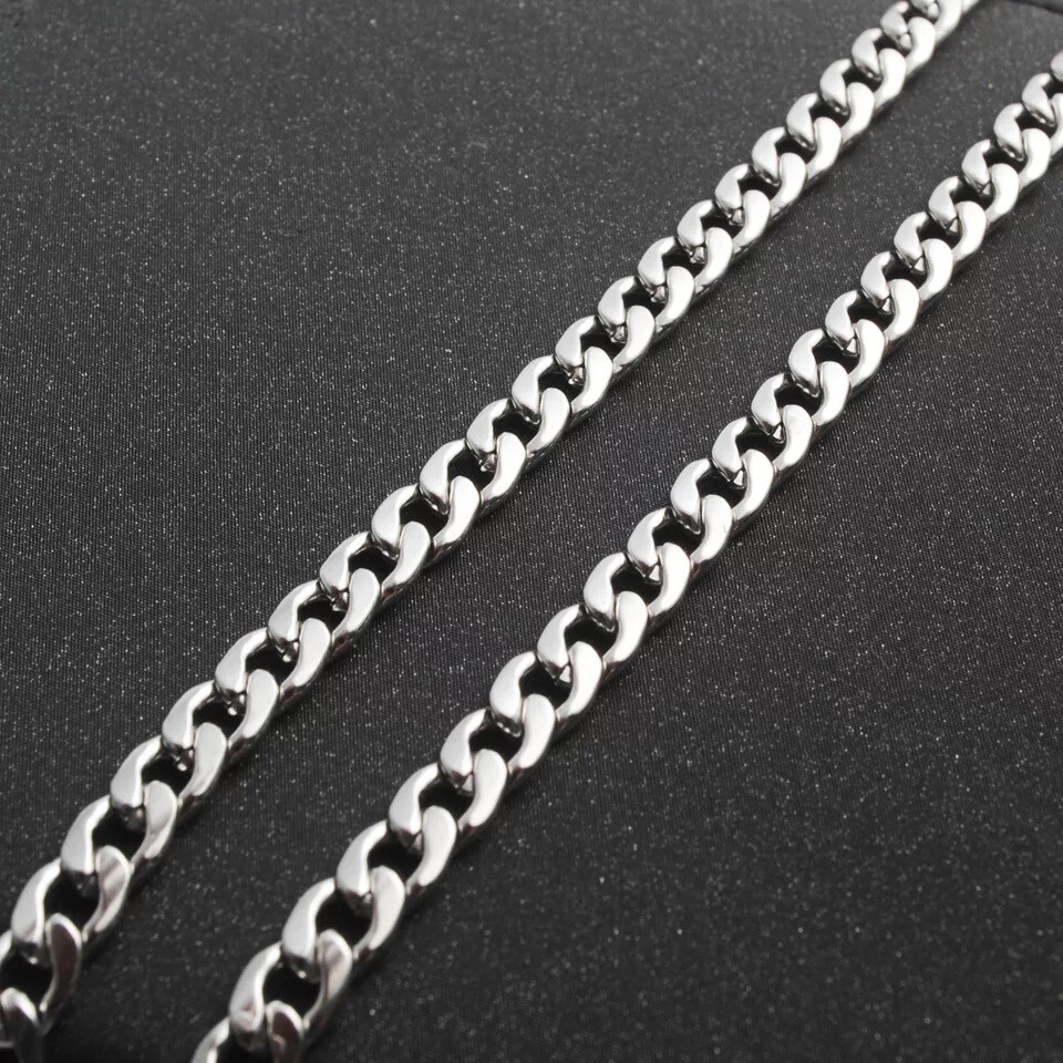 Men’s Unisex 316L Stainless Steel 6MM Curb Link NK Necklace Chain Wholesale