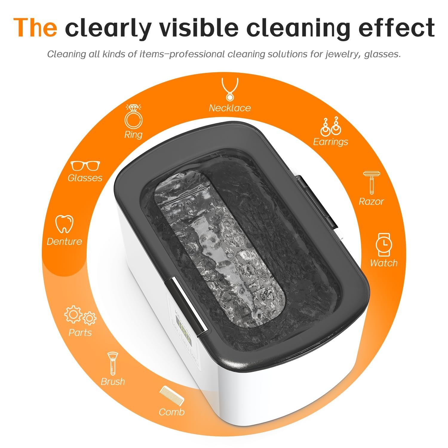 Luxury Ultrasonic Jewelry Cleaning Machine – 600ml Digital Timer Sonic Cleaner