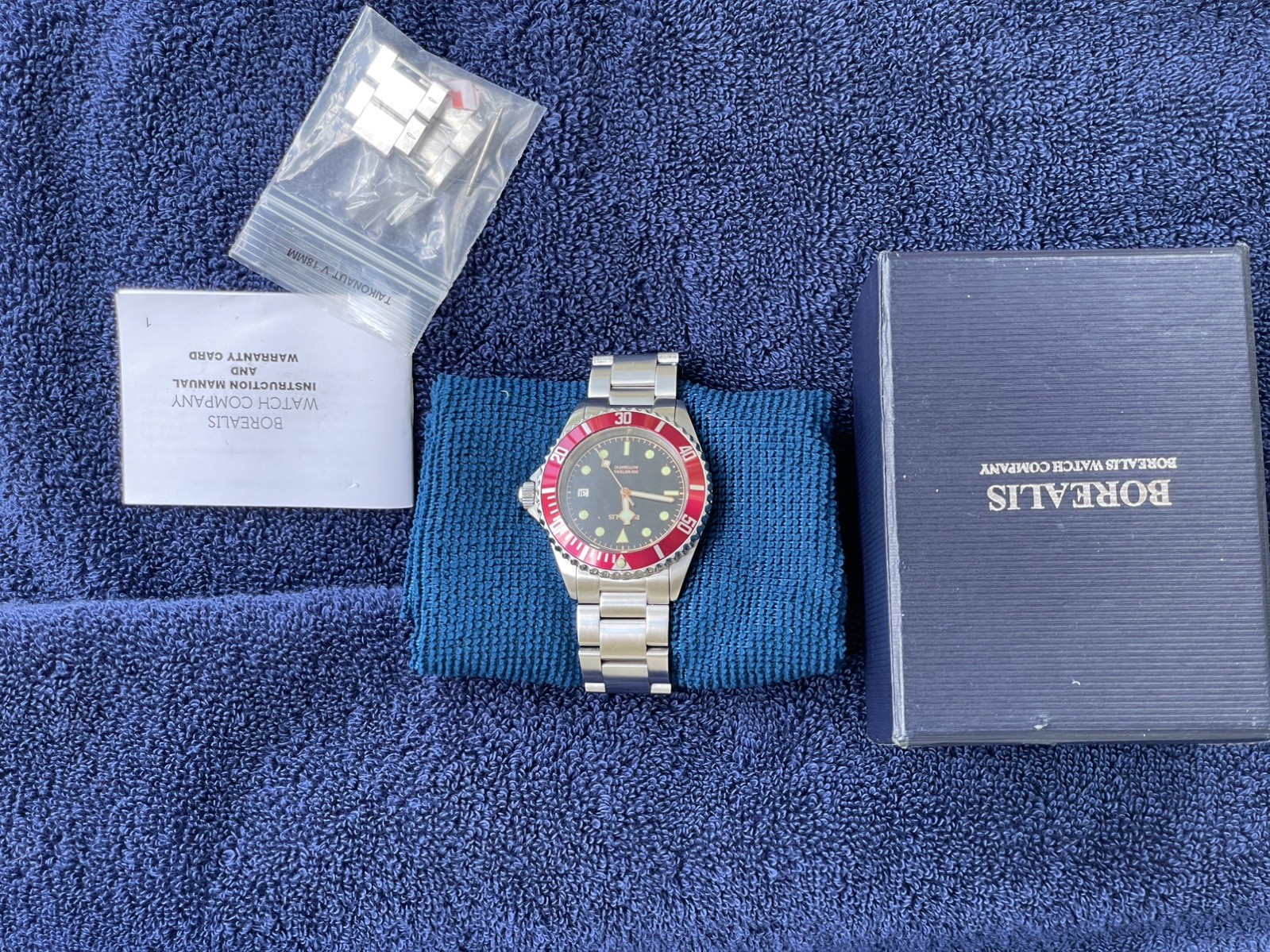 Borealis Bull Shark V2 BBSV2BD Automatic 38mm Red Ceramic Bezel Full Kit