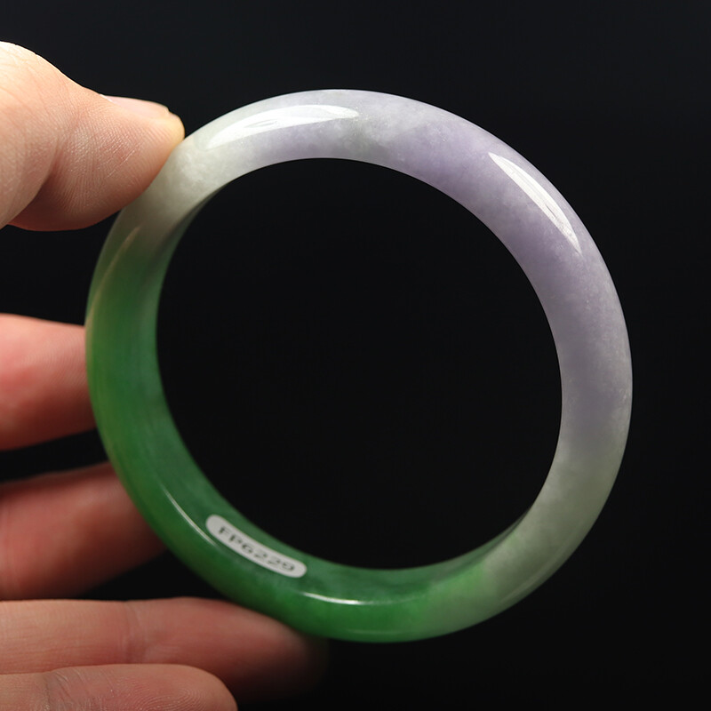 59mm Lavender Purple Green Jadeite Jade Bangle Bracelet Burma Jadeite 12511