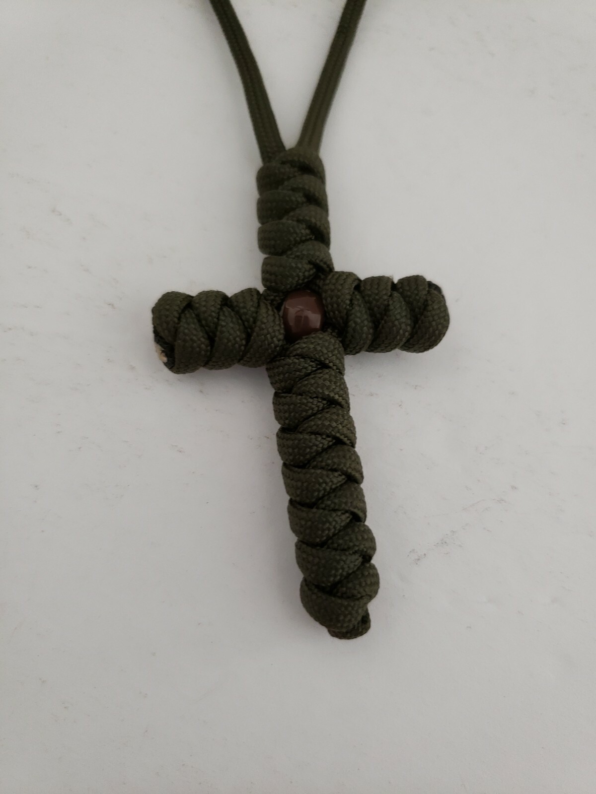 “Ranger” Paracord Cross Necklace -OD Green. BRAND NEW – HANDCRAFTED