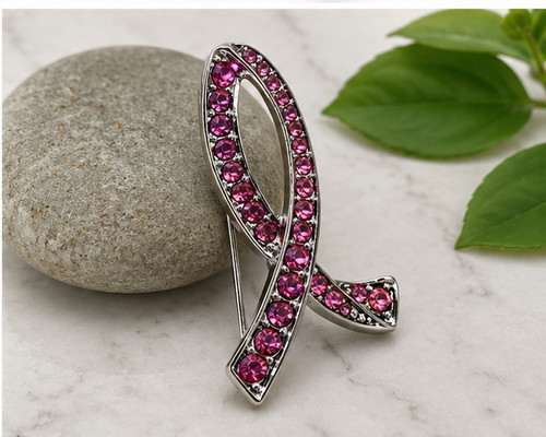 Avon Pink Hope Ombre Ribbon Pin New In Original Box Fast Shipping