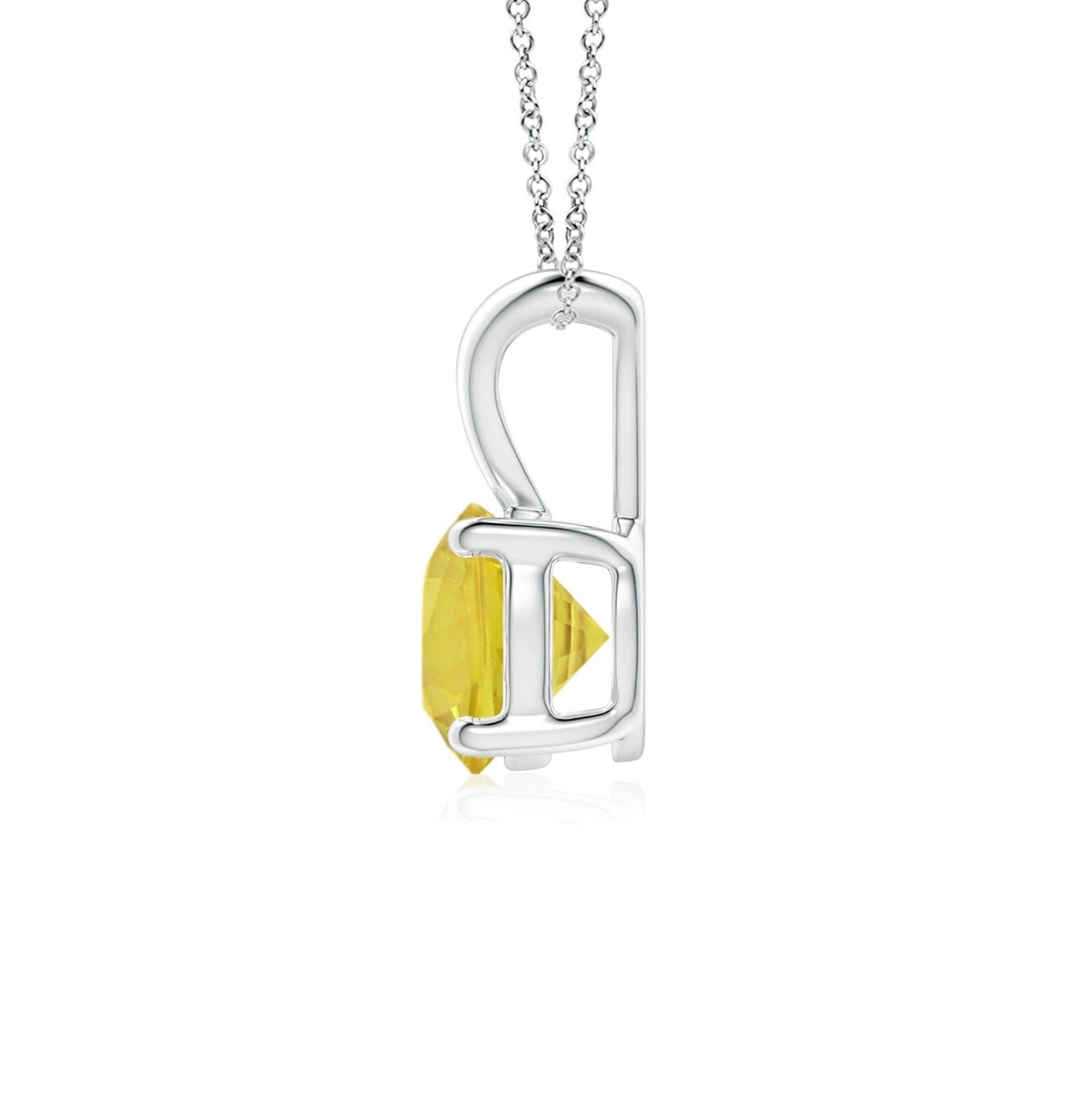 1.25 ct. Yellow Sapphire Solitaire Pendant Necklace in Sterling Silver
