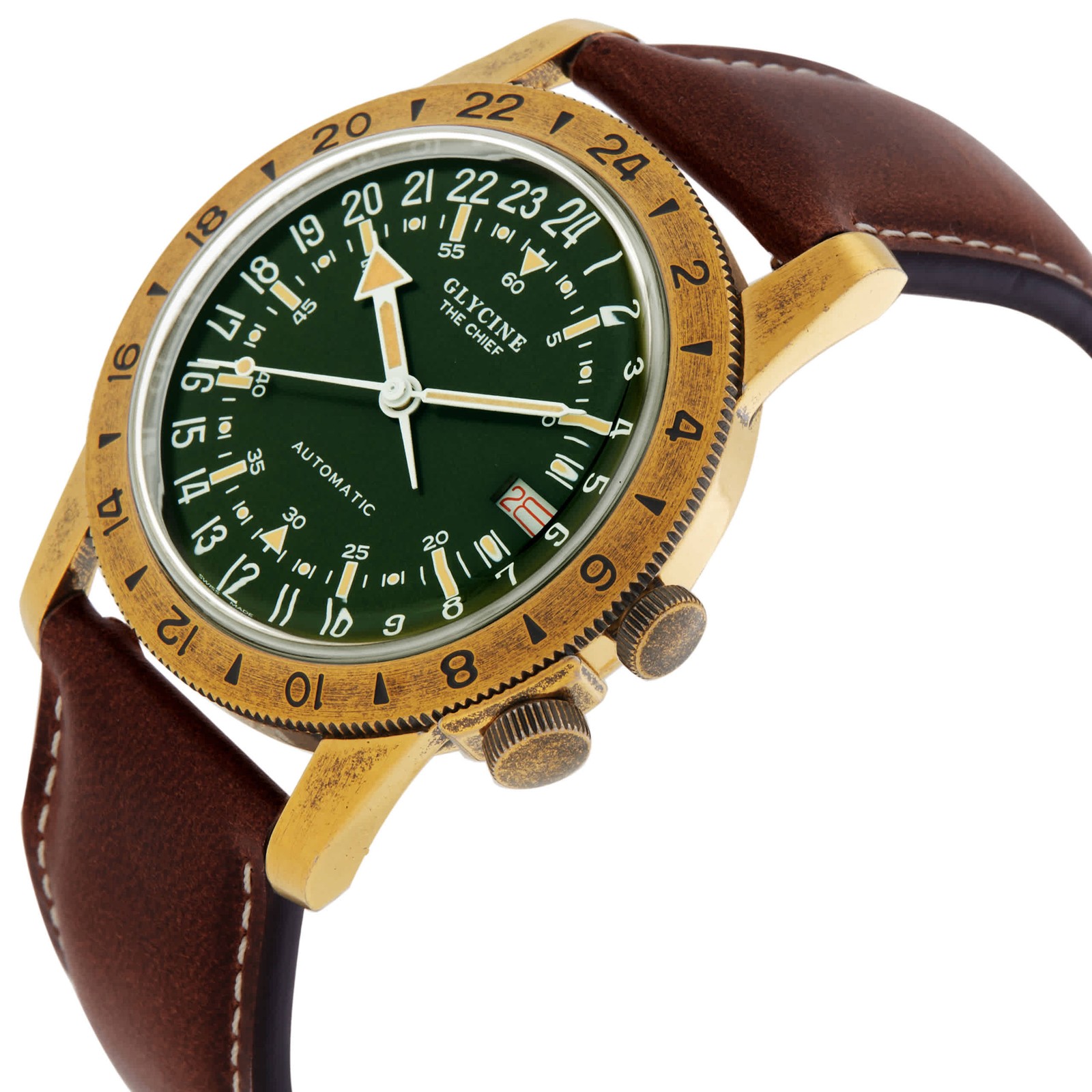 Glycine Airman Vintage The Chief Purist Automatic Green Dial Men’s Watch GL0413