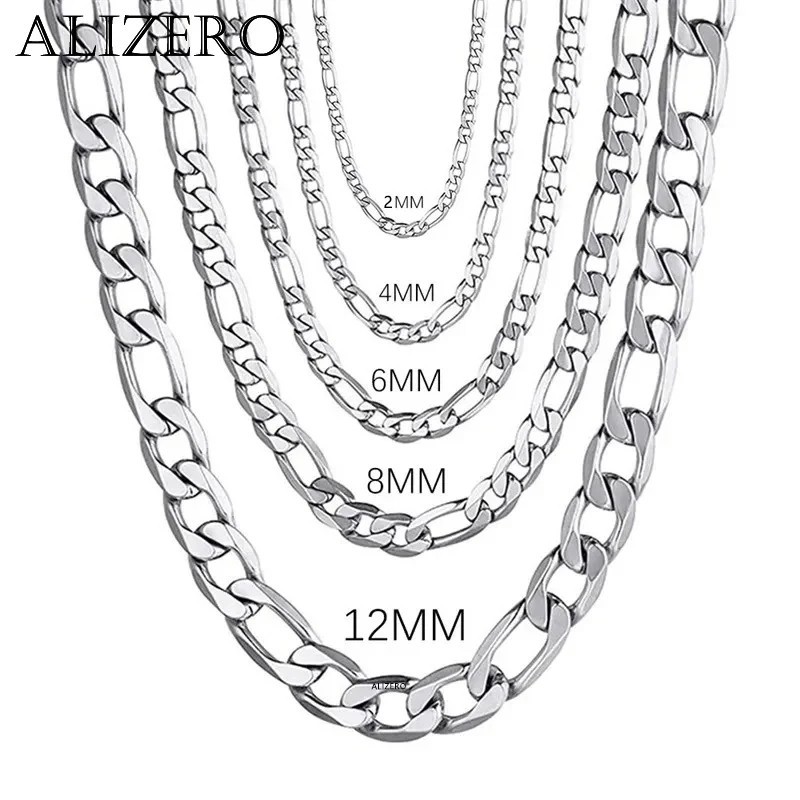 Men’s 925 Sterling Silver 2MM/4MM/6MM/8MM/12MM Chain Necklace 16-30 Inch for Men