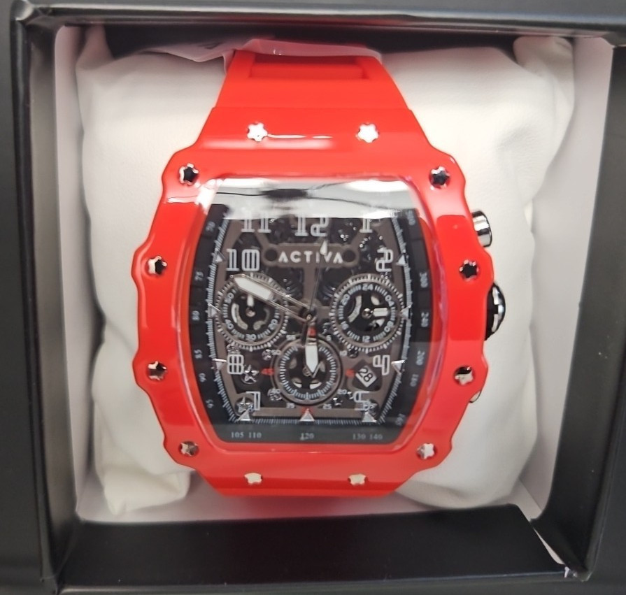 Activa Fury X Invicta Mens Quartz MG53 Skeleton Dial Red 44mm ACW2305-019 NIB
