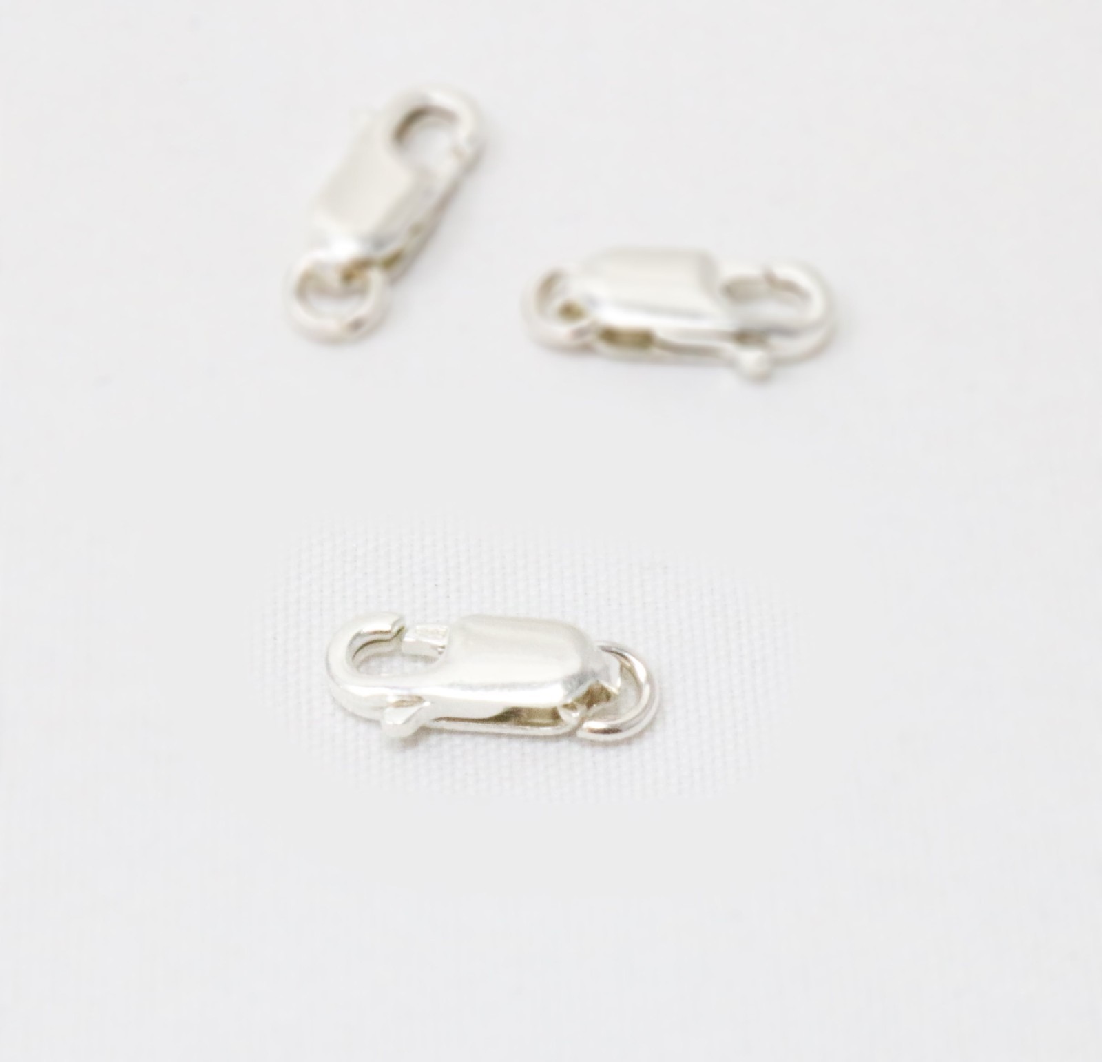 925 Sterling Silver Oval Lobster Clasp with Ring 10.5 12.4 14.5 16.8 19.2 22.9mm