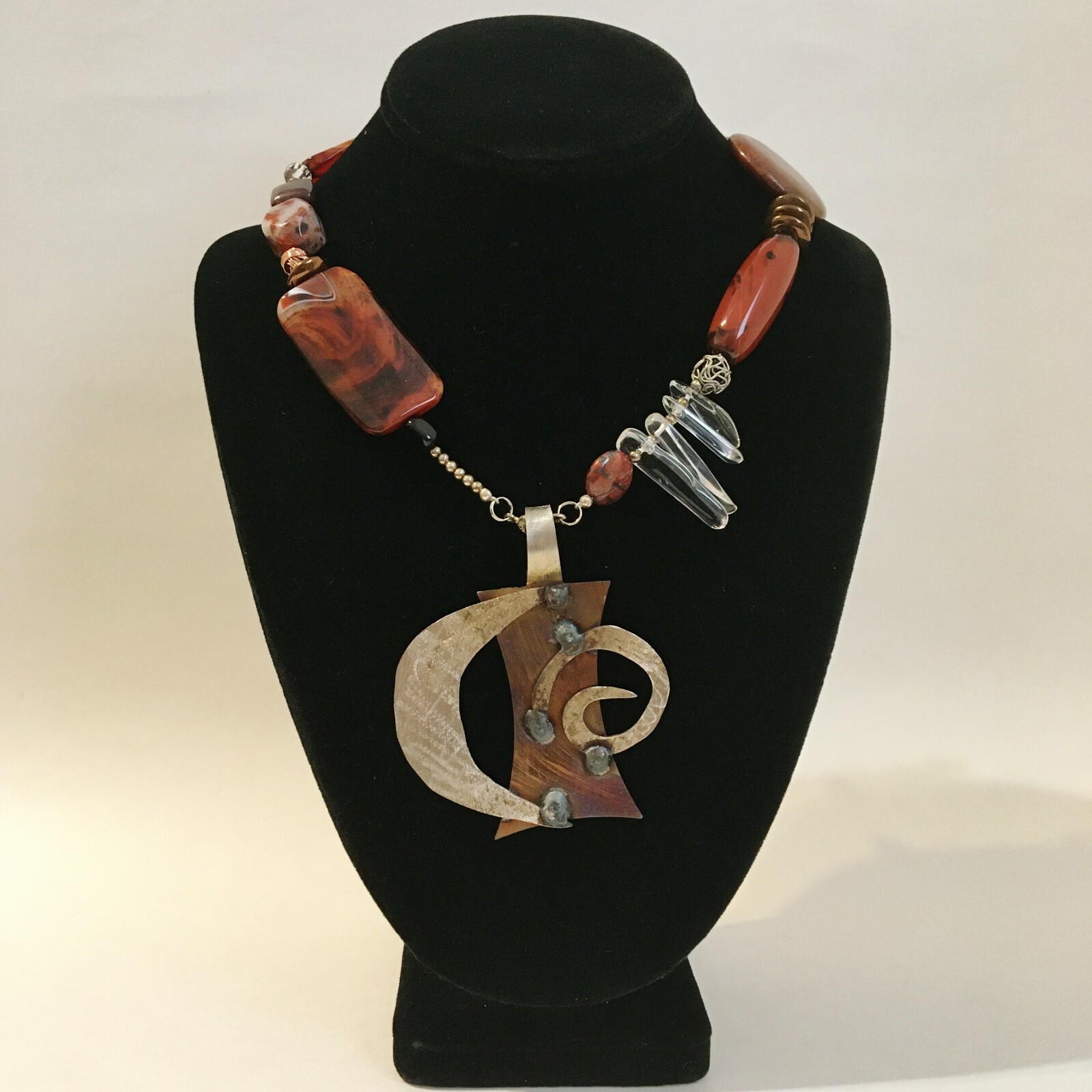 Crescent Pendant One Of A Kind Hand Crafted Stainless Steel Unique Artisan New