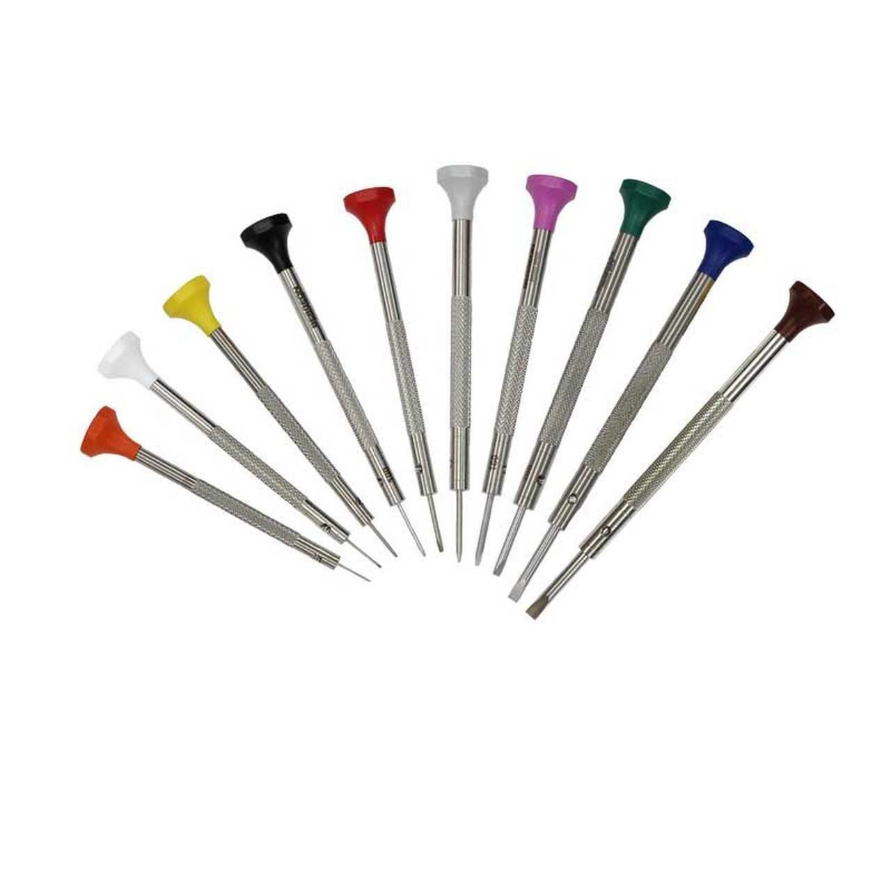 Bergeon 30081-S09 Set of 9 Ergonomic Watchmakers Screwdriver Stainless Steel