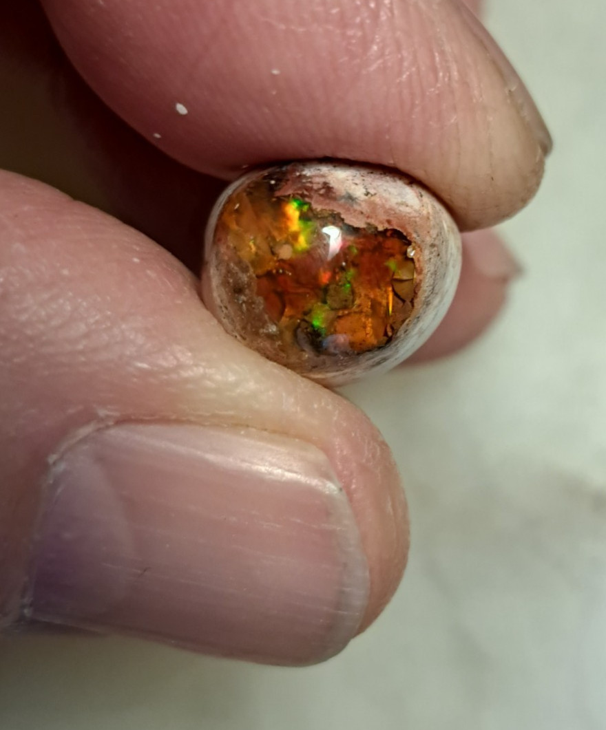 Very Bright 5.5ct Mexican Matrix Cantera Opal Green, Orange, & Yellow Flashes