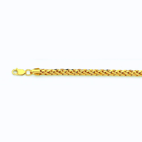 10k Yellow Gold 4mm Wheat Palm Chain Necklace Size 16″-30″ Hollow