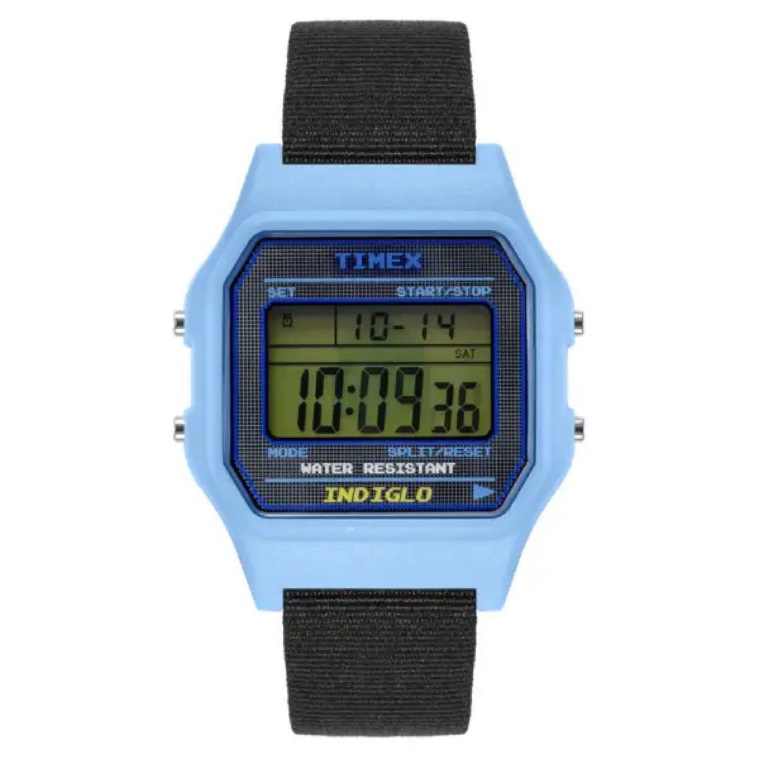 Timex Pac-Man Digital Watch Blue Quartz 3ATM Collab Inky Ghost Toy Pouch