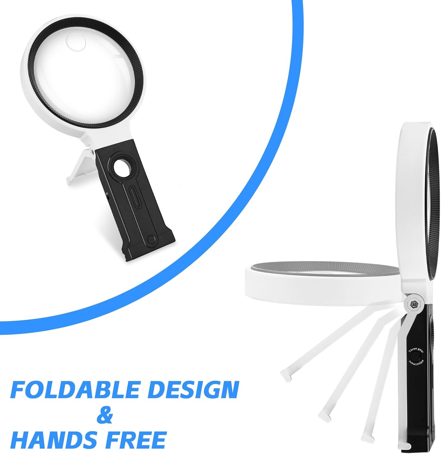 Illuminated Magnifying Glass with Stand and 36 LEDs for Seniors and Crafts