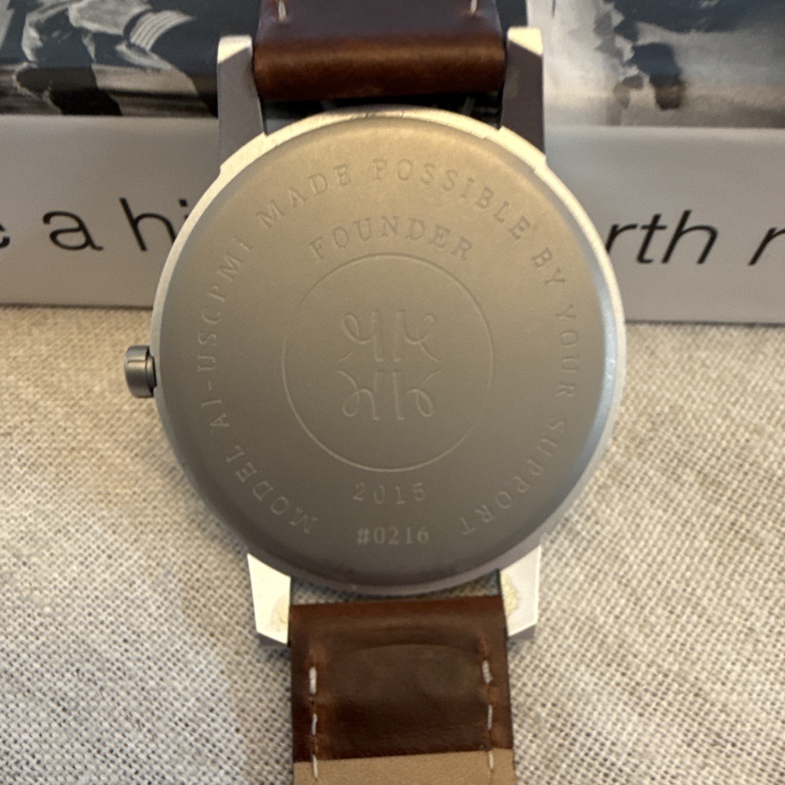 MORVEAU Founder Quartz Analog Watch Cream Dial Arabic Numerals Brown 20mm Box