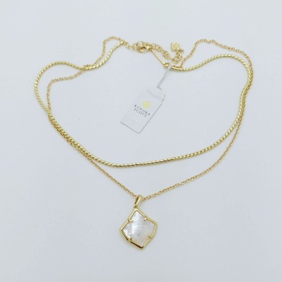 New Kendra Scott Joelle Gold Multi Strand Necklace in Ivory Pearl