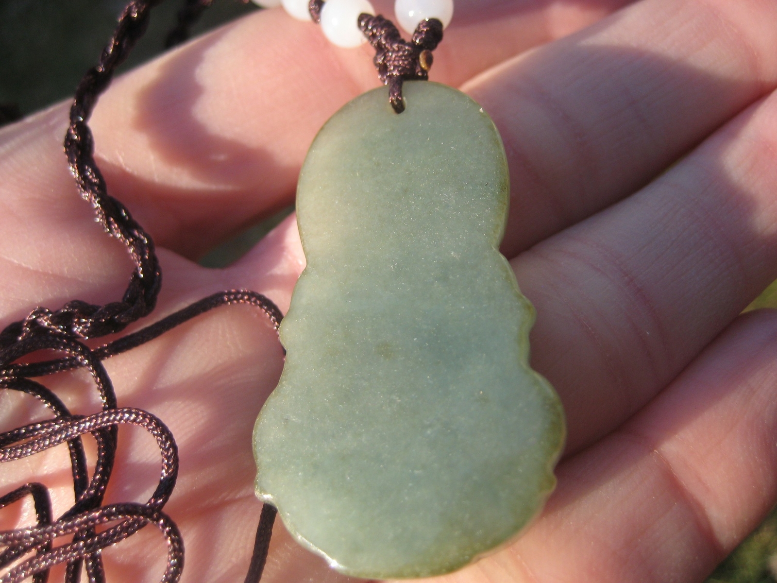 Jadeite Jade Kuan Yin Pendant Necklace Amulet Myanmar A2859