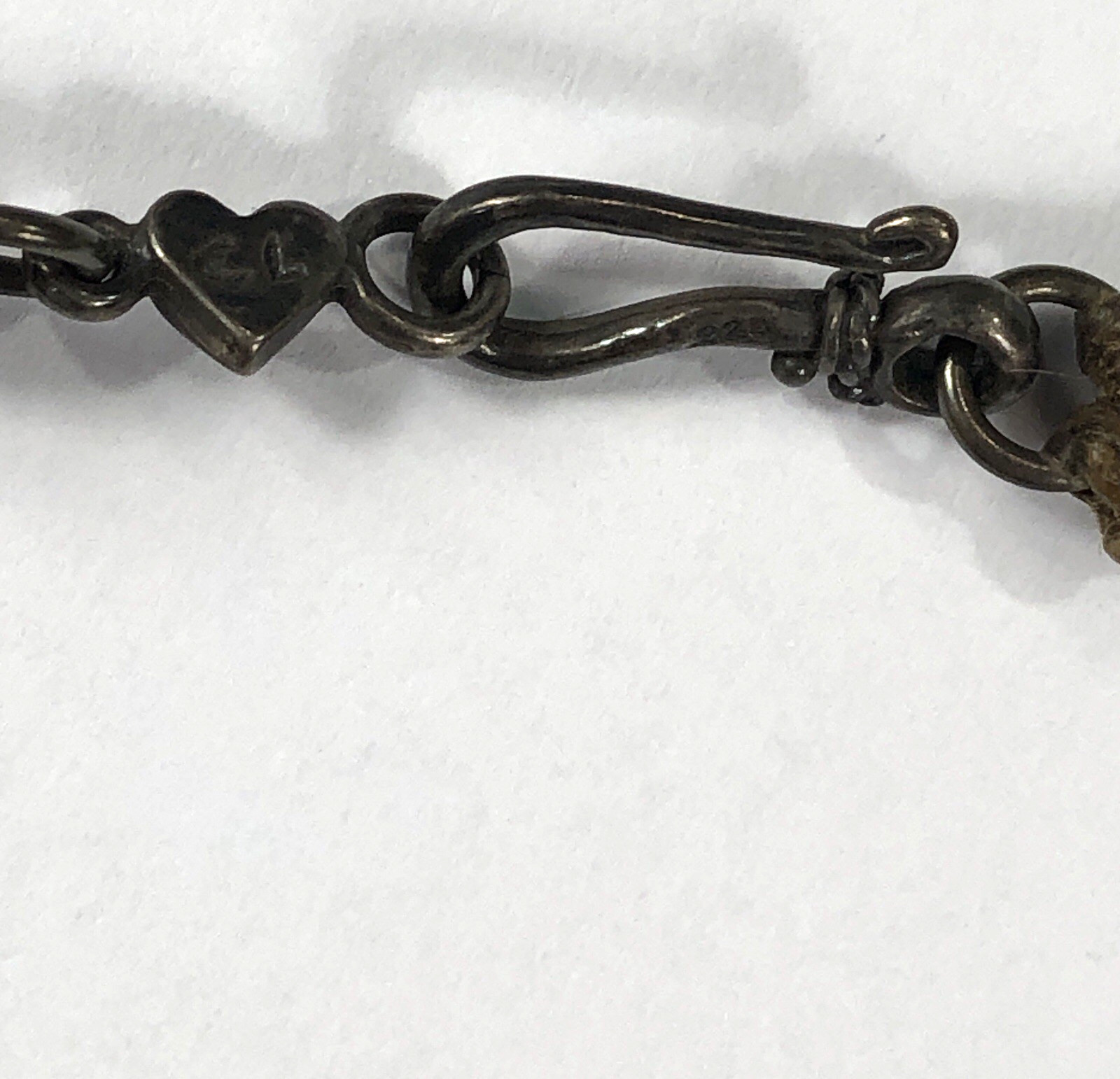CL Necklace Sterling Silver Quartz Bead Braided Twine – 15 in Length