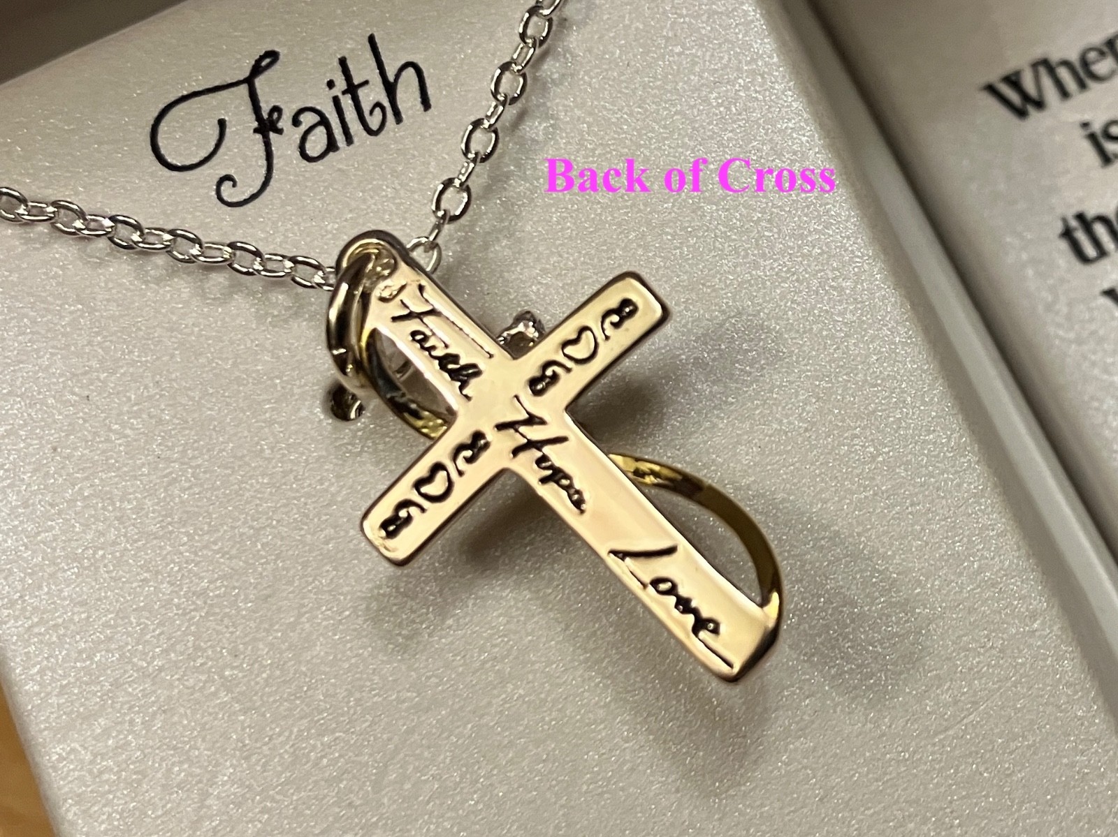 Silver Expressions LA Rocks “Faith” Silver Plated Cross Pendant & Cubic Zirconia