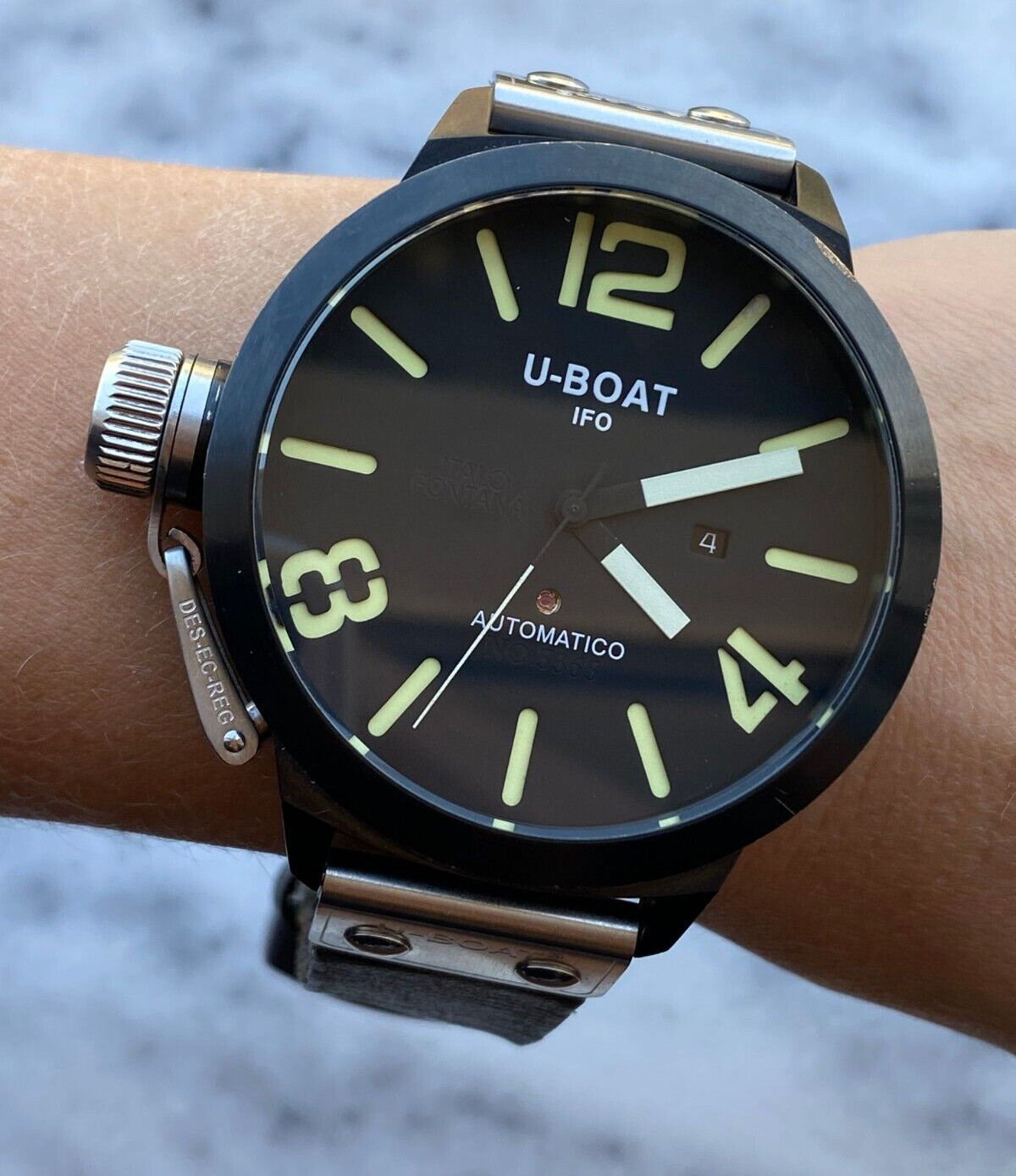 U Boat Automatic Watch Italo Fontana Mens 52mm Black No.5356