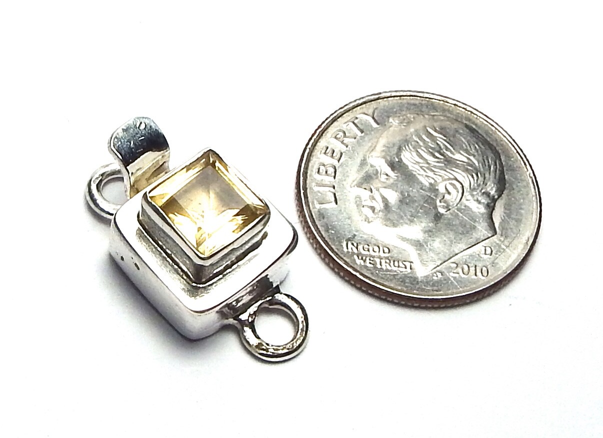 925 Sterling Silver Stone 20mm Box Clasp CHOOSE STONE /BX2
