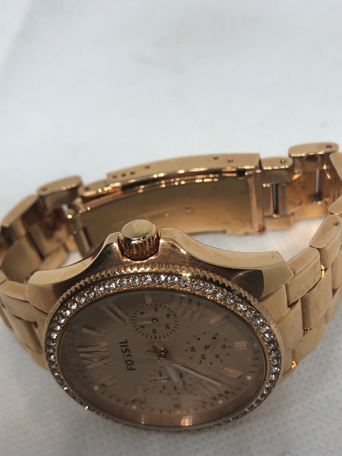 Fossil AM4483 Women’s Stainless Steel Analog Rose Gold Dial Genuine Watch HG49