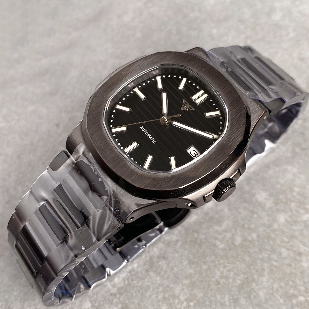 20ATM Tandorio 40mm Black PVD Sapphire Glass Automatic NH35 Movement Men Watch