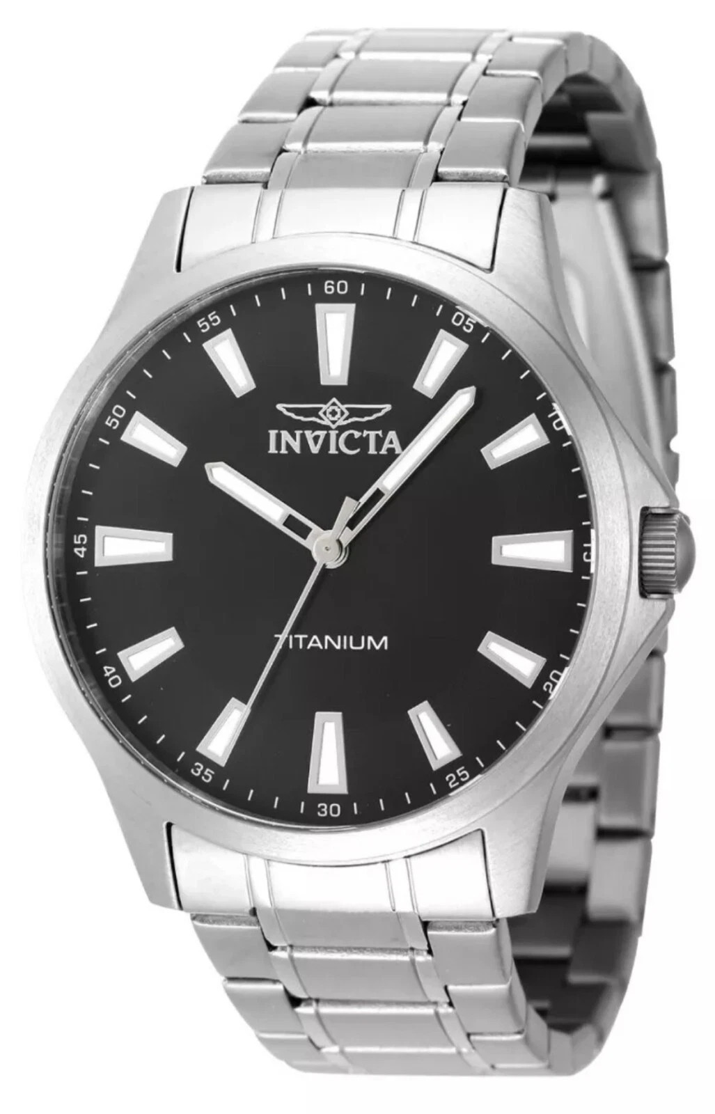 Solid Titanium Invicta TI-22 Men’s Watch – 43mm Silver Black 47515 NEW IN BOX