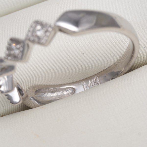 Auth MICHEL KLEIN Ring Diamond 0.09ct Milgrain US6 18K 750 White Gold