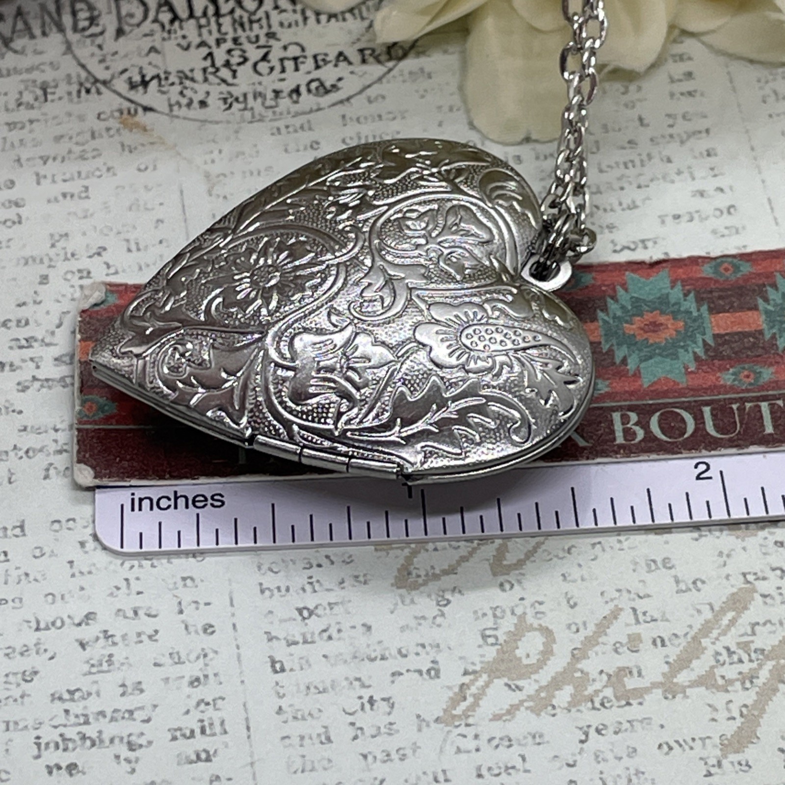 Heart Silver Locket Cameo Hummingbird purple Necklace Photo Bride bridal wedding