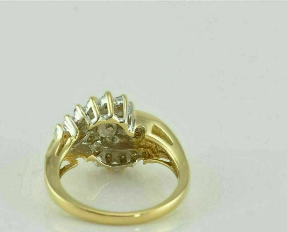 2Ct Round Cut Lab Created Diamond Cluster Engagement Ring 14k Yellow Gold Plated