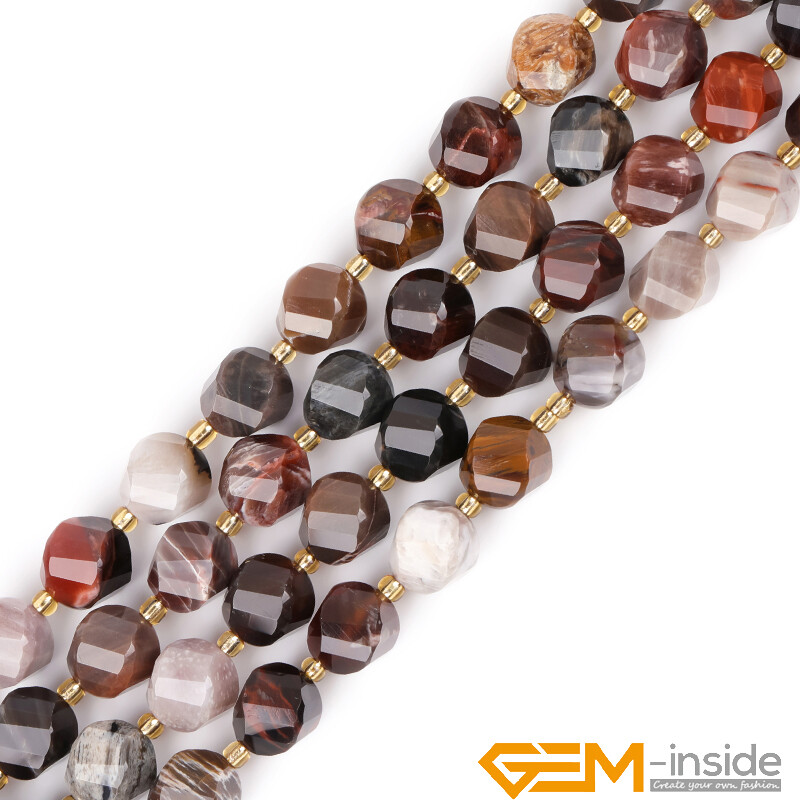 Natural Assorted Gemstone Twist Faceted Charms Loose Beads for Jewelry Making AU