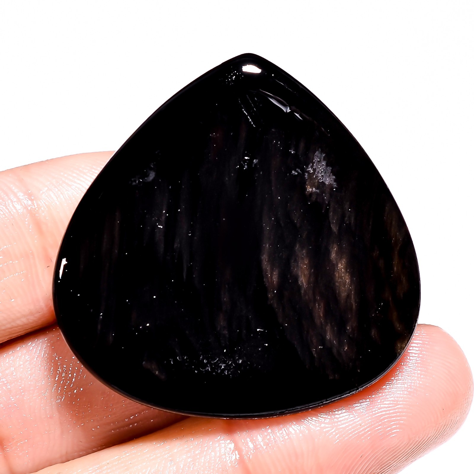 A+ 100% Natural Rainbow Obsidian Pear Cabochon Rare Gemstone 80.05Ct 36X36X10mm