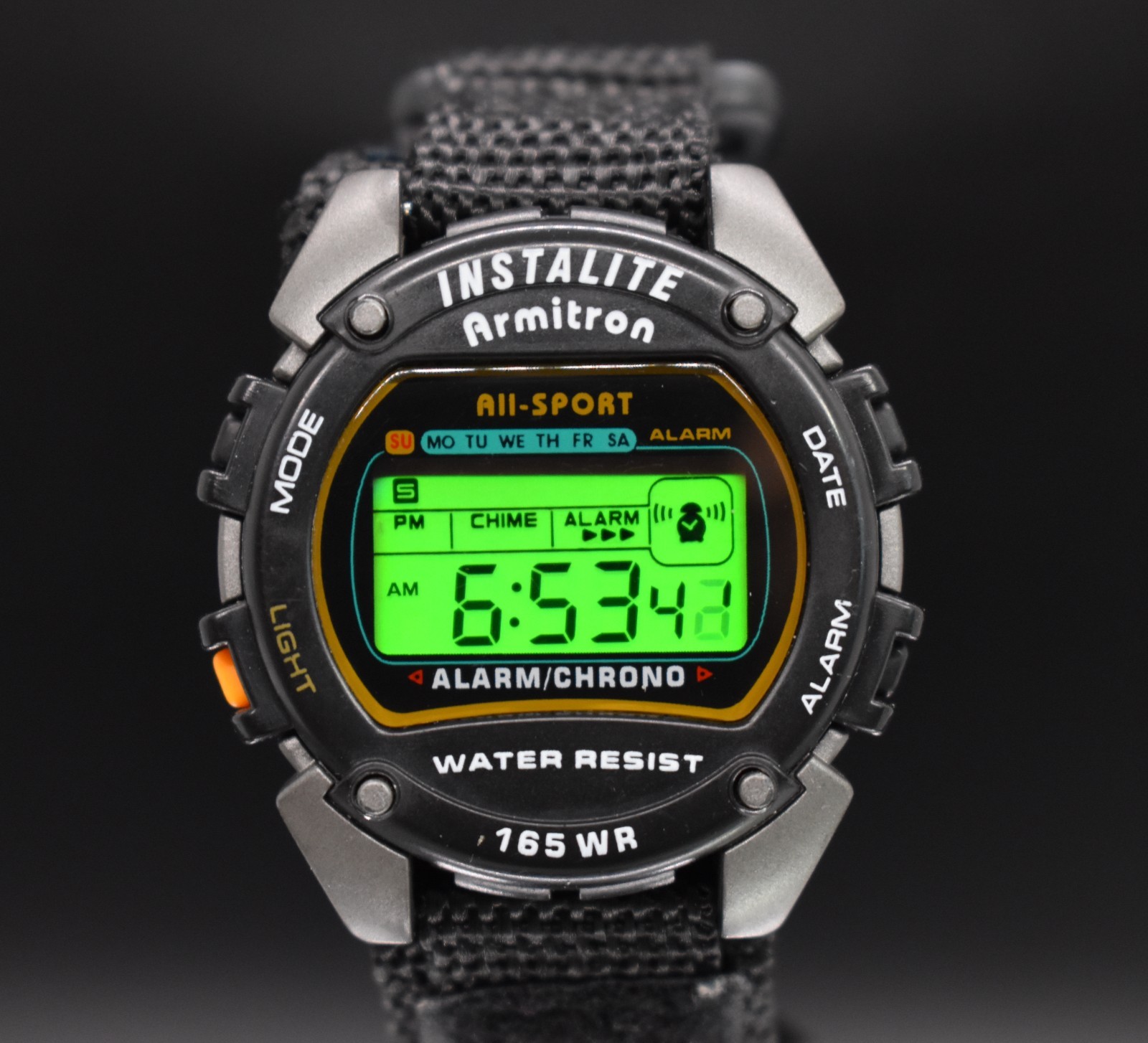 Vintage Armitron Instalite All-Sport 40/6033 Digital Watch 165WR Chrono Alarm