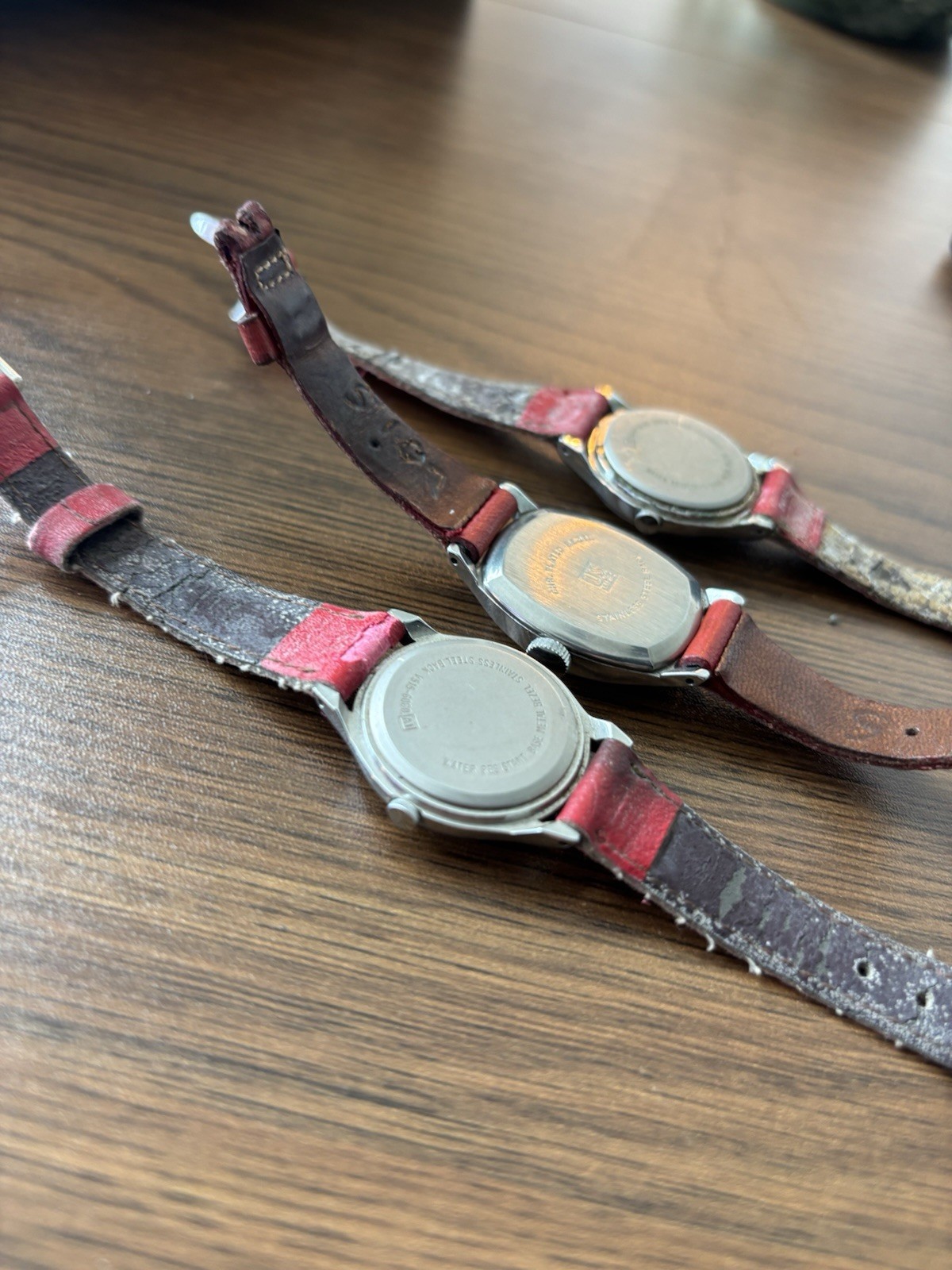 DISNEY Vintage Mickey Mouse Watch Lot (3) Ingersoll Mechanical Lorus Quartz Red