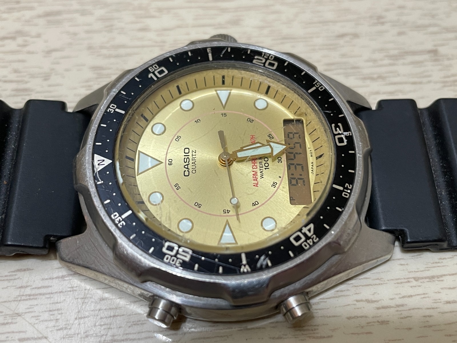 Casio AMW-320R Watch Mens 46mm Analog Digital Alarm Chronograph 100M New Battery