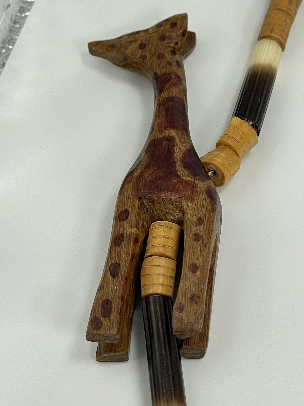Necklace 30” Carved Wooden Safari animals Brown Kenya Africa