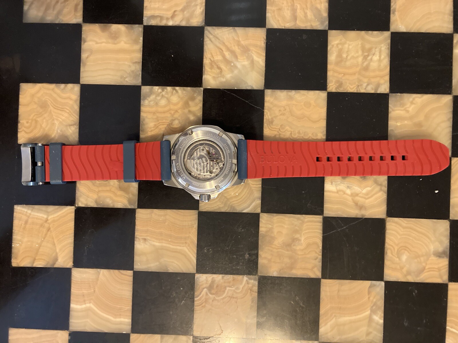 Bulova Marine Star 98A225 45mm Silver White (Heartbeat Skeleton) Stainless Steel