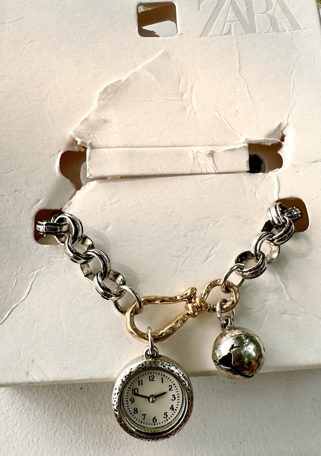 Zara mixed-metal watch charm bracelet