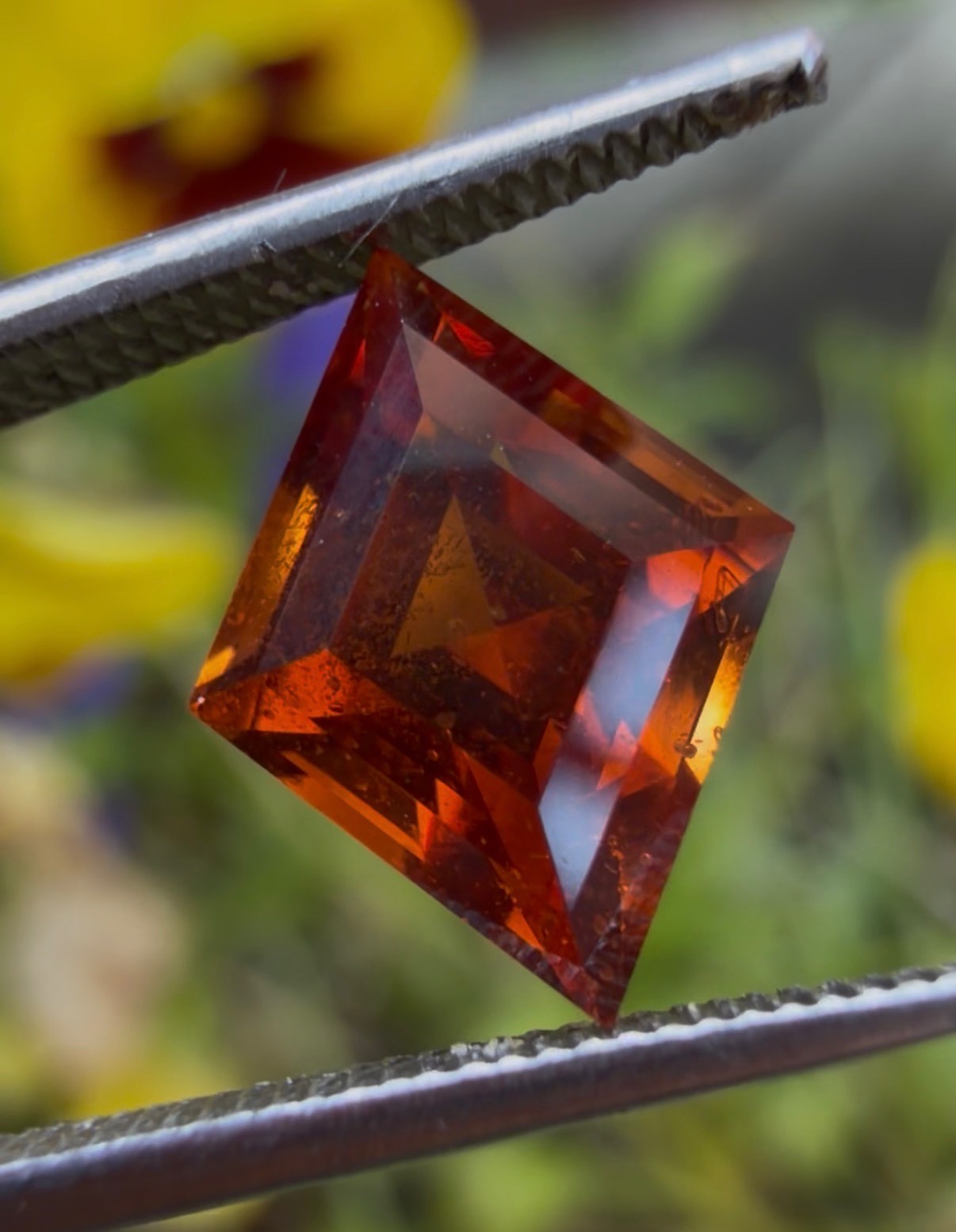 Rare Fancy Kite/Lozenge Orange Spessartine Garnet 1.3 cts
