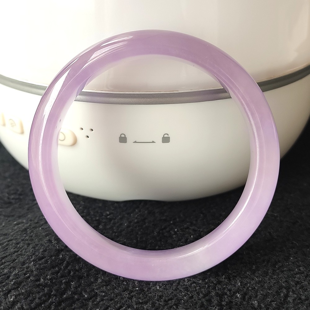 Certified Grade A 54-55mm Lavender Natural Burma Jade jadeite Bangle Bracelet