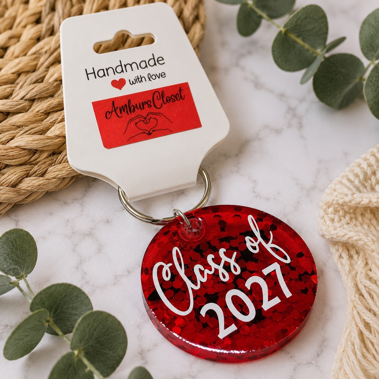 GRADUATION Keychain GIFT Personalize w/ NAME & YEAR Handmade CLASS OF 2024 2025
