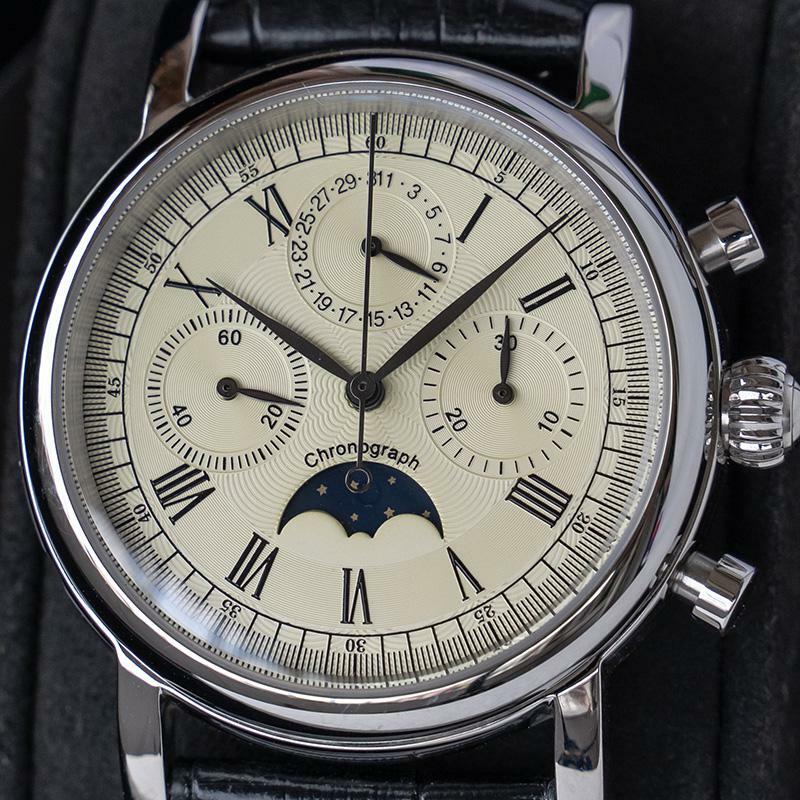 Sugess MoonPhase 29 1/2 Day Chronograph Mechanical Watch Seagull 1963 M199S