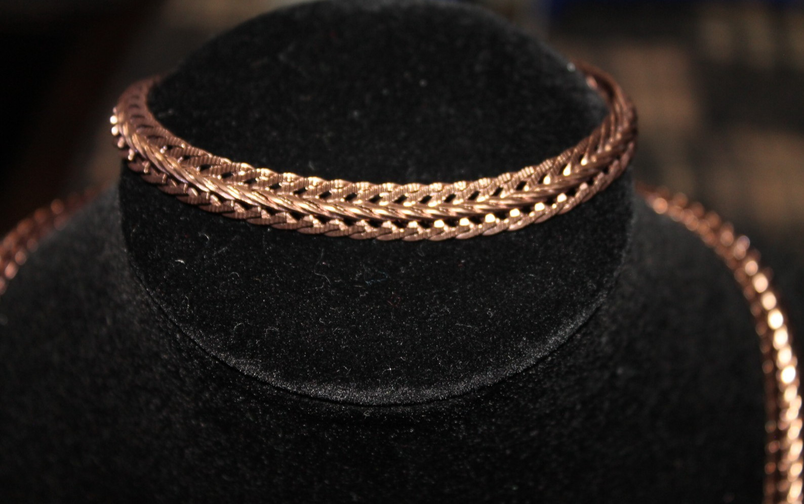 Bronze Stainless Steel Chain Necklace and Bracelet Set