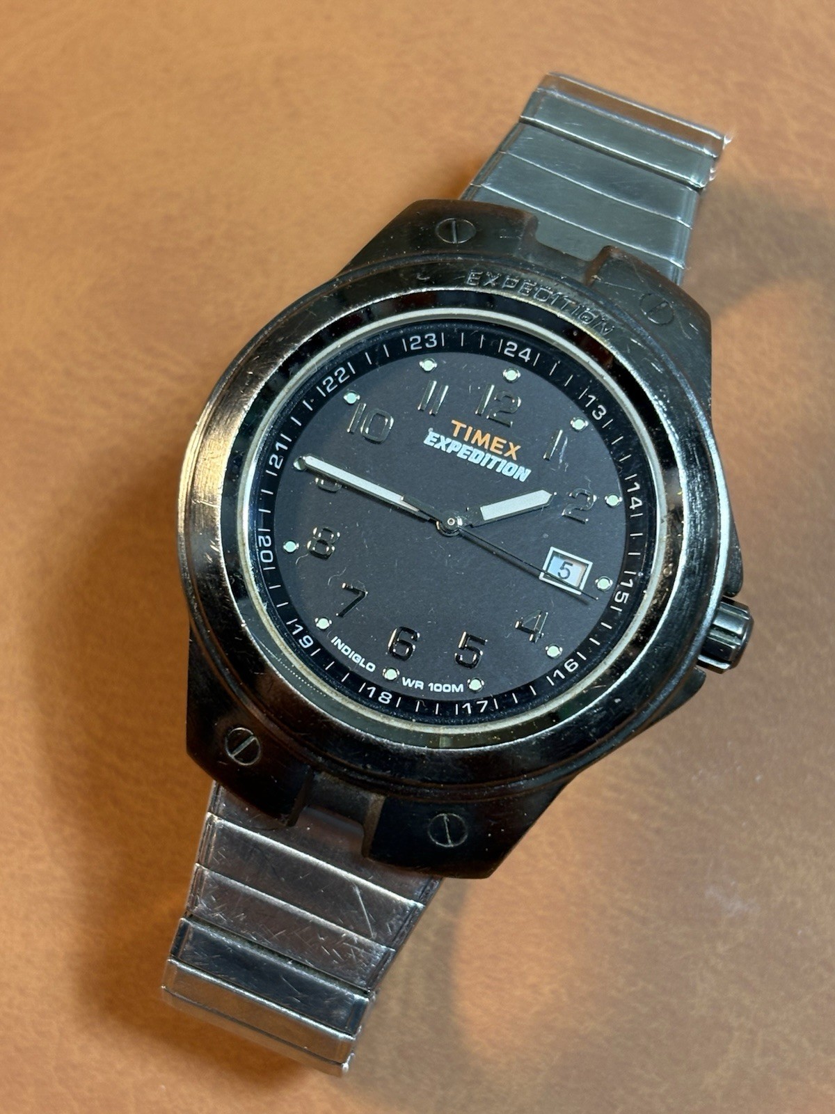 Timex Expedition Indiglo WR100M Men Quartz Watch 42mm,Expandable Band,Untested