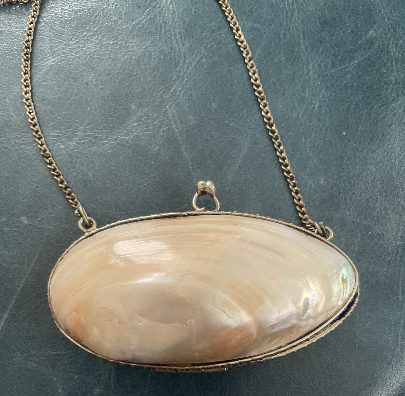 Perhaps a Single Pearl Oyster Shell Made into Pendant
