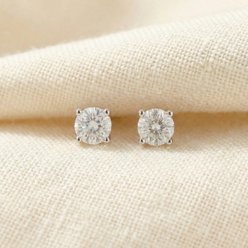 1/4 – 2 Ct T.W. Natural Diamond Studs in 14k White or Yellow Gold