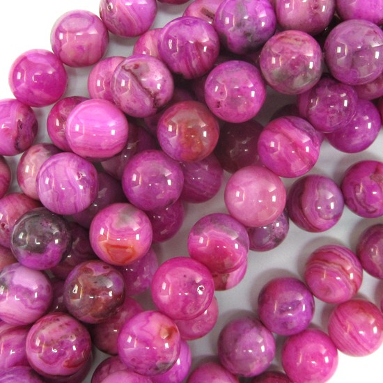 Magenta Crazy Lace Agate Round Beads Gemstone 15.5″ Strand 6mm 8mm 10mm