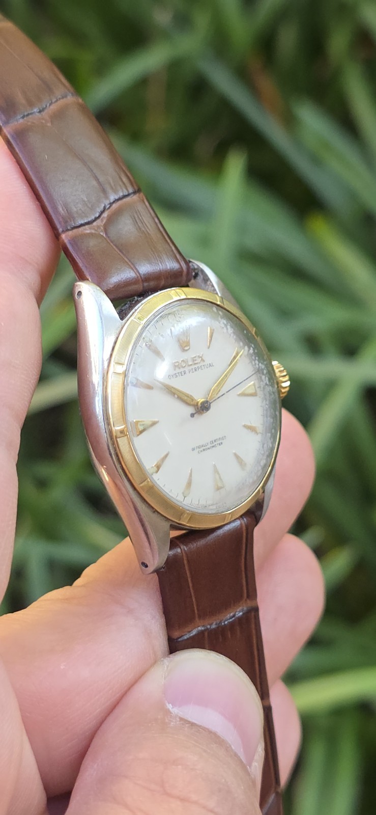 Vintage 1950’s Rolex Oyster Perpetual Ref 6085 Two Tone 34mm Men’s Watch