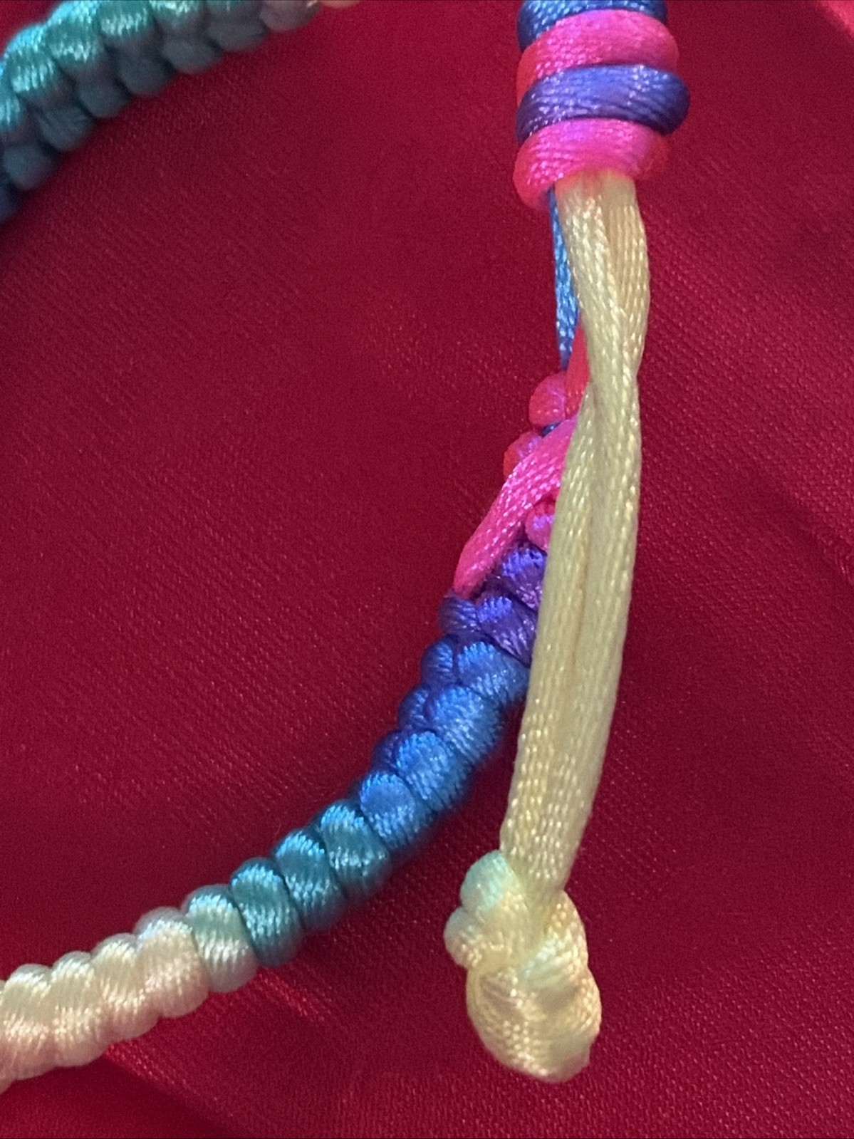 NEW COLORFUL NEON NYLON HERRINGBONE WEAVE FRIENDSHIP BRACELET ADJUSTABLE NIP